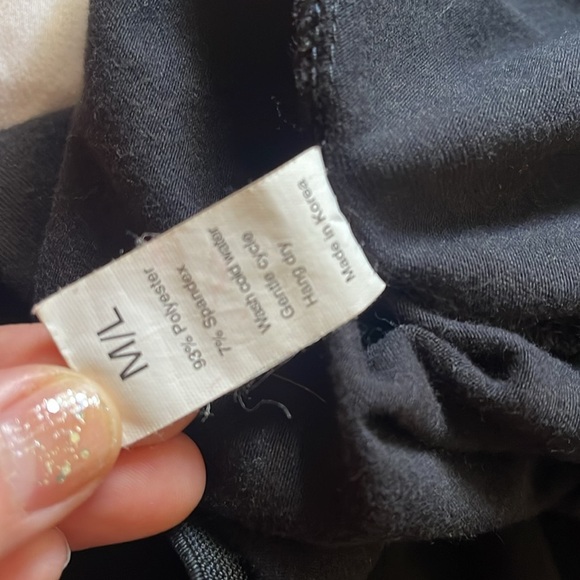 Half mesh black cotton high rise leggings Sz medium/large - Picture 6 of 8